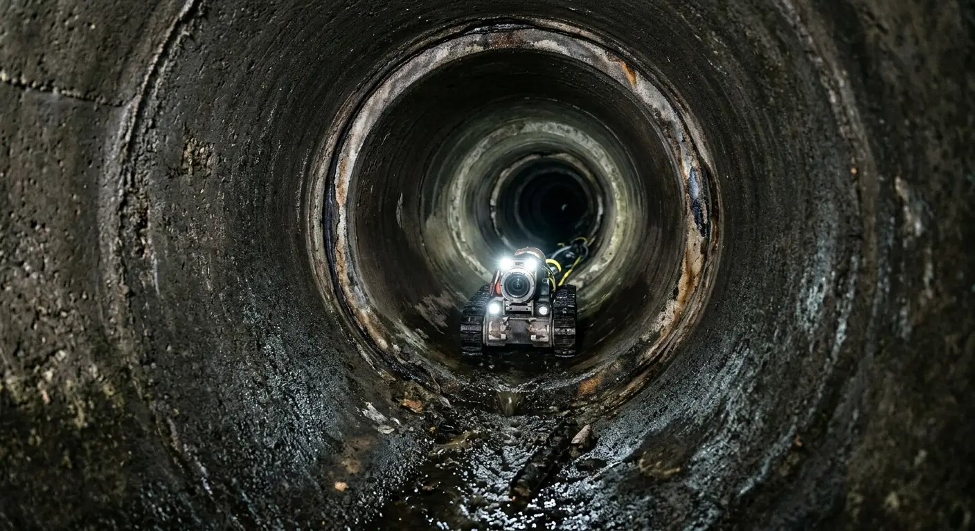 Robotic sewer camera inspecting pipe interior for Sewer Line Repair in Ocean City